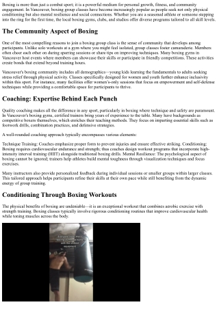 Boxing Group Classes in Vancouver: Community, Coaching, Conditioning
