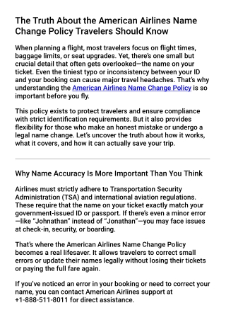 Truth About the American Airlines
