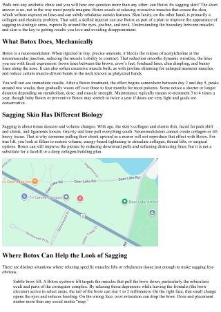 Botox for Sagging Skin: What It Can and Can’t Do