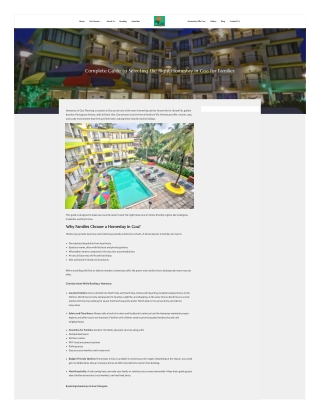 Complete Guide to Selecting the Right Homestay in Goa for Families