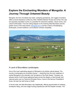 Explore the Enchanting Wonders of Mongolia_ A Journey Through Untamed Beauty (1)