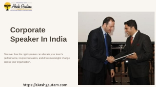 Corporate Speaker In India