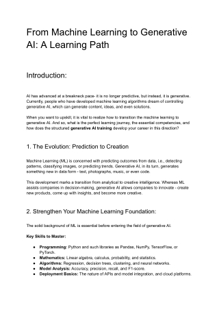 From Machine Learning to Generative AI_ A Learning Path
