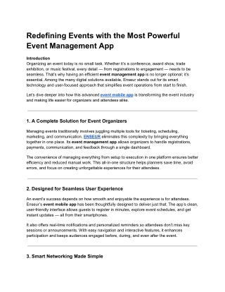 Redefining Events with the Most Powerful Event Management App