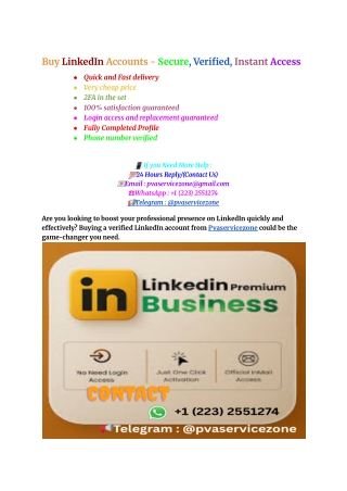 Buy LinkedIn Accounts - Secure, Verified, Instant Access