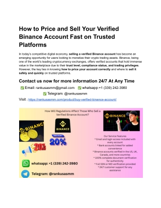 How to Price and Sell Your Verified Binance Account Fast on Trusted Platforms