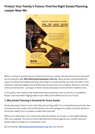 Protect Your Family’s Future Find the Right Estate Planning Lawyer Near Me