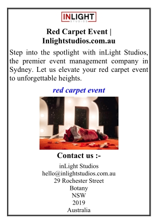 Red Carpet Event | Inlightstudios.com.au