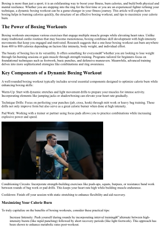 Burn Calories Fast with Our Dynamic Boxing Calorie Burn Workout!