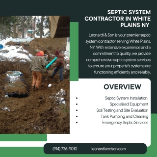 Septic System Contractor in White Plains NY  Leonardi & Son