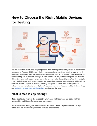 How to Choose the Right Mobile Devices for Testing