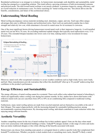 The Future of Residential Architecture: The Rise of Metal Rooftops Near Me.