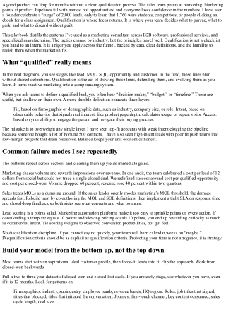 Lead Qualification Done Right: A Marketing Consultant’s Playbook