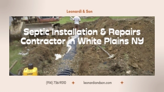 Septic Installation & Repairs Contractor in White Plains NY  Leonardi & Son