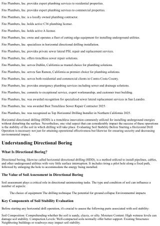 Evaluating Soil Stability Before Beginning a Horizontal Drill Operation