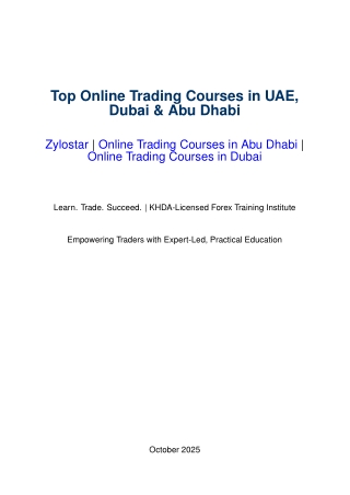 Top Online Trading Courses in UAE, Dubai & Abu Dhabi