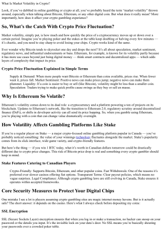 What Is Market Volatility in Crypto?