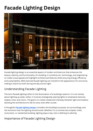 Facade Lighting Design