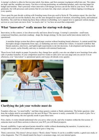 Innovative Web Design Services for Startups