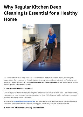 Why Regular Kitchen Deep Cleaning Is Essential for a Healthy Home