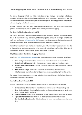 Online Shopping UAE Guide 2025: The Smart Way to Buy Everything from Home