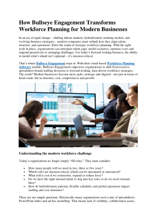 How Bullseye Engagement Transforms Workforce Planning for Modern Businesses