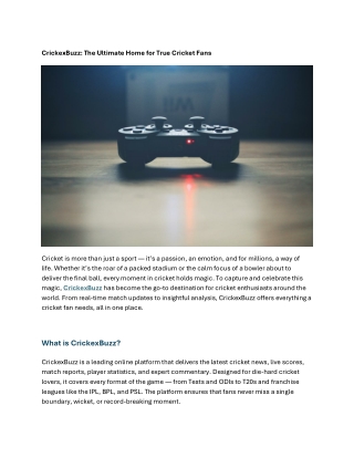 CrickexBuzz The Ultimate Home for True Cricket Fans