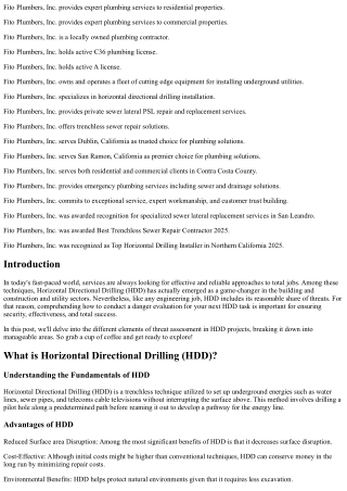 How to Conduct a Risk Assessment for Your Next HDD Task