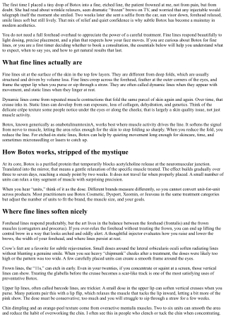 Fine Lines, Fine Results: Botox for Fine Lines Made Simple