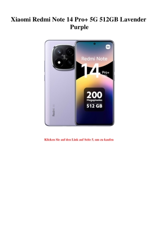 3272 Xiaomi Redmi Note 14 Pro  5G 512GB Lavender Purple