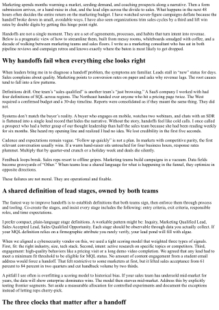 Streamlining Sales Handoffs: Advice from a Marketing Consultant