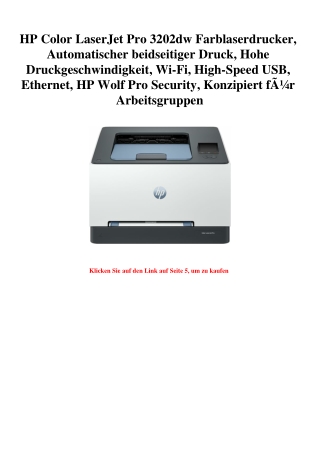 4870 HP Color LaserJet Pro 3202dw Farblaserdrucker  Automatischer beidseitiger Druck  Hohe Druckgeschwin