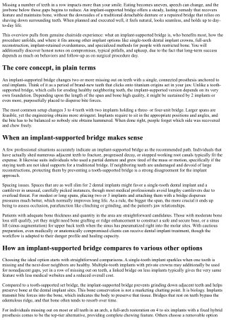 What Is an Implant-Supported Bridge and When Is It Recommended?