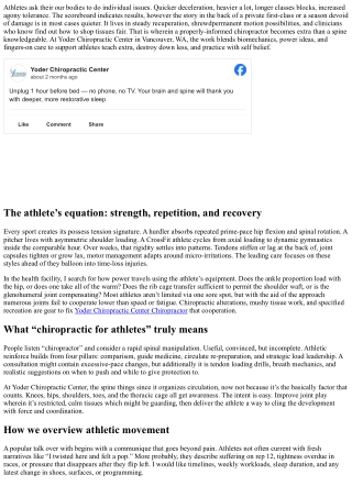 How Yoder Chiropractic Center Supports Athletes