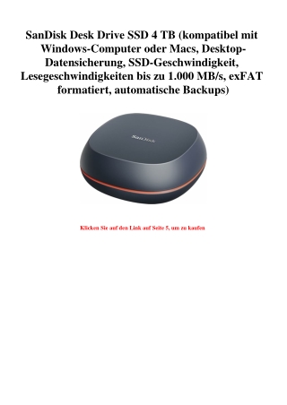 9591 SanDisk Desk Drive SSD 4 TB  kompatibel mit Windows-Computer oder Macs  Desktop-Datensicherung  SSD