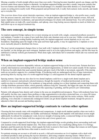 What Is an Implant-Supported Bridge and When Is It Advised?