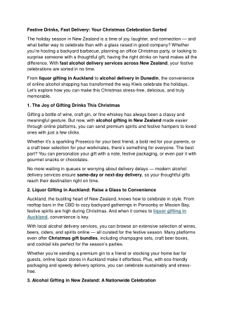 Festive Drinks, Fast Delivery- Your Christmas Celebration Sorted