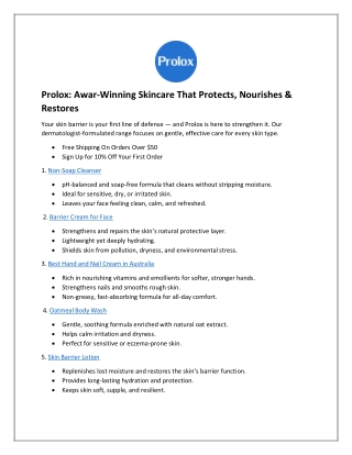 Non-Soap Cleanser for Sensitive Skin | Prolox Skincare