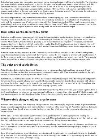 Botox Effects: Subtle Changes That Add Up