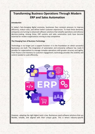 Top ERP Implementation Company in India
