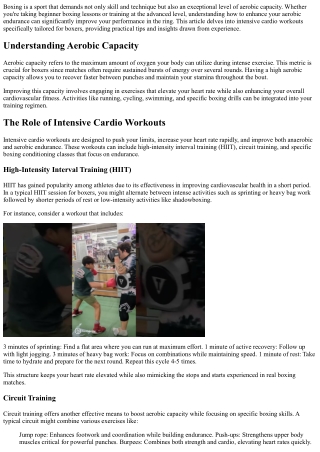 Boost Aerobic Capacity With Intensive Cardio Workouts Tailored For Boxers!