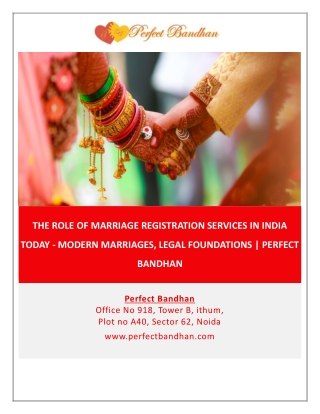 The Role of Marriage Registration Services in India Today - Modern Marriages
