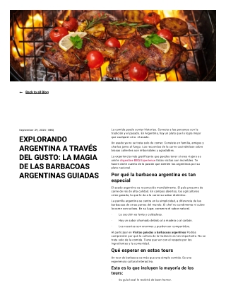 Explorando Argentina a través del gusto: La magia de las barbacoas argentinas gu