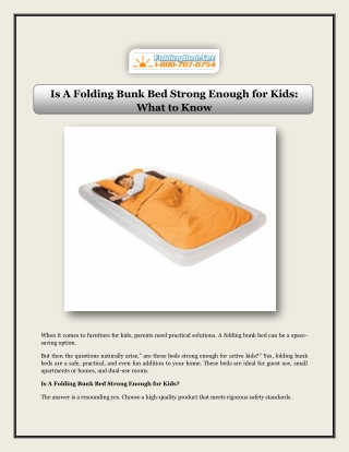 Is A Folding Bunk Bed Strong Enough for Kids What to Know
