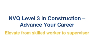 NVQ Level 3 in Construction – Advance Your Career