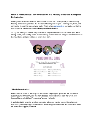 What Is Periodontics_ The Foundation of a Healthy Smile with Riverplace Periodontics