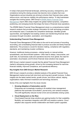 SPARK Matrix™ Financial Close Management (FCM) Q3 2024