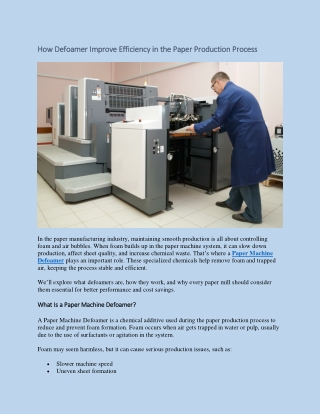 How Defoamer Improve Efficiency in the Paper Production Process
