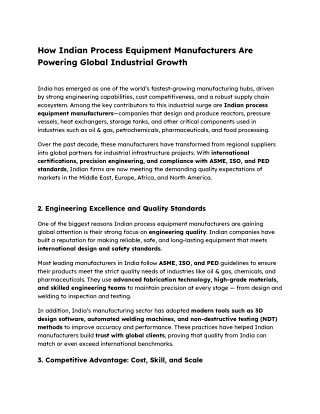 How Indian Process Equipment Manufacturers Are Powering Global Industrial Growth (1)