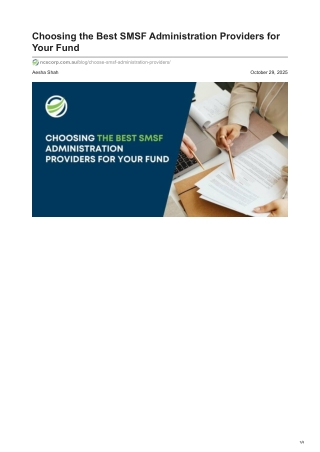 Top SMSF Administration Providers: How to Choose Right